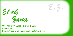 elek zana business card